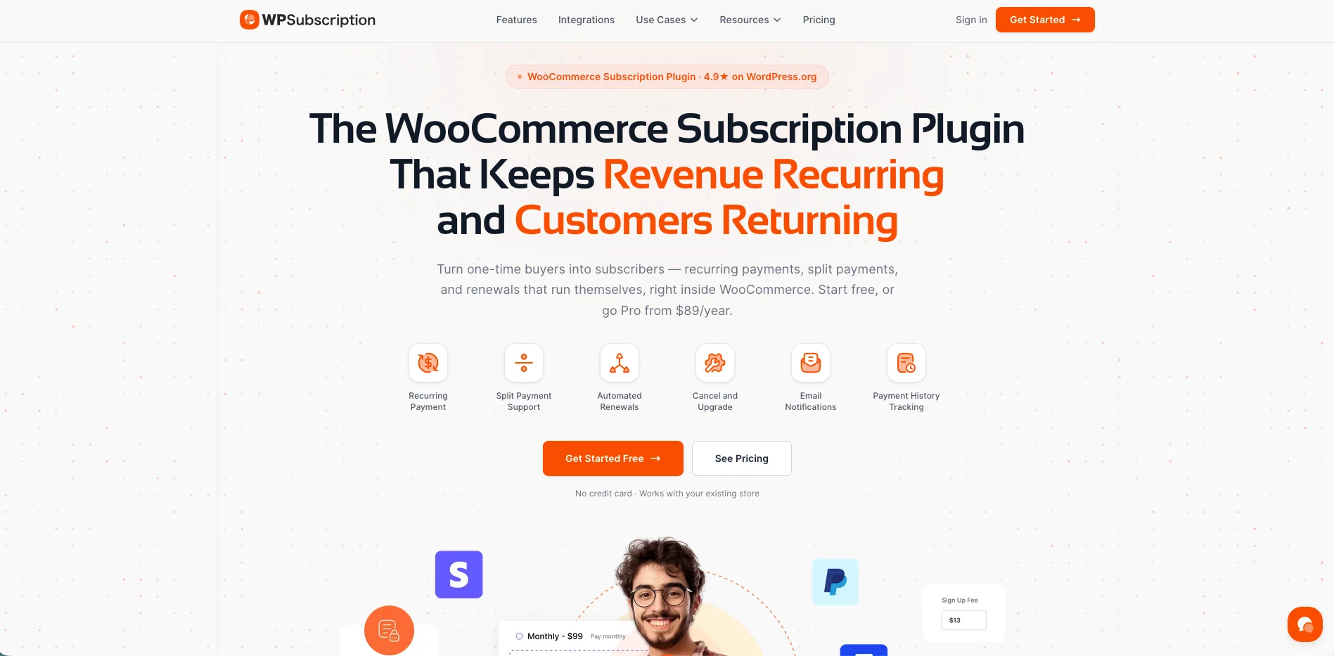 The WPSubscription product website. The WPSubscription product website.