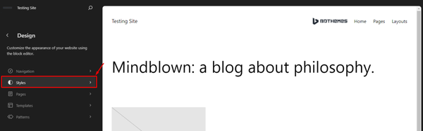 Site Editor - Style part 0