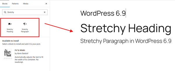 Stretchy Paragraph and Heading Blocks
