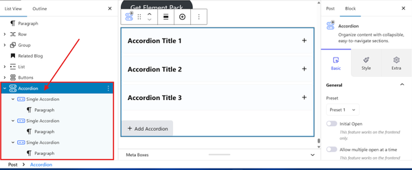 Accordion Block Introduction