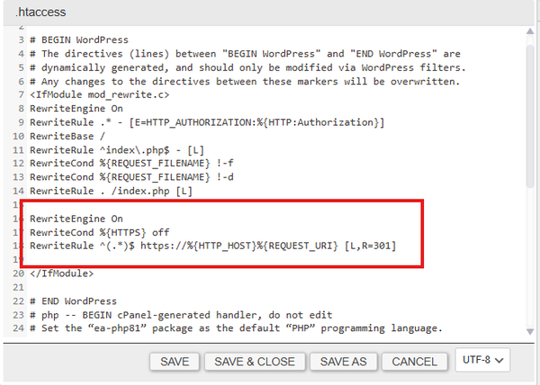 Add the following code - WordPress security guide