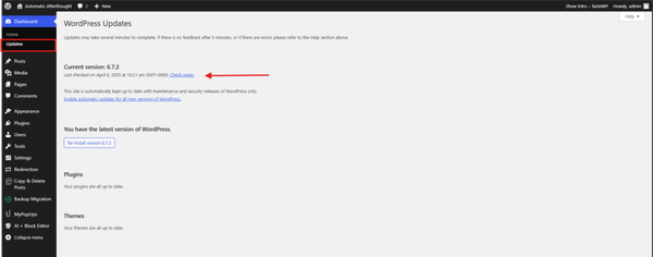 Keep WordPress Updated - WordPress security guide