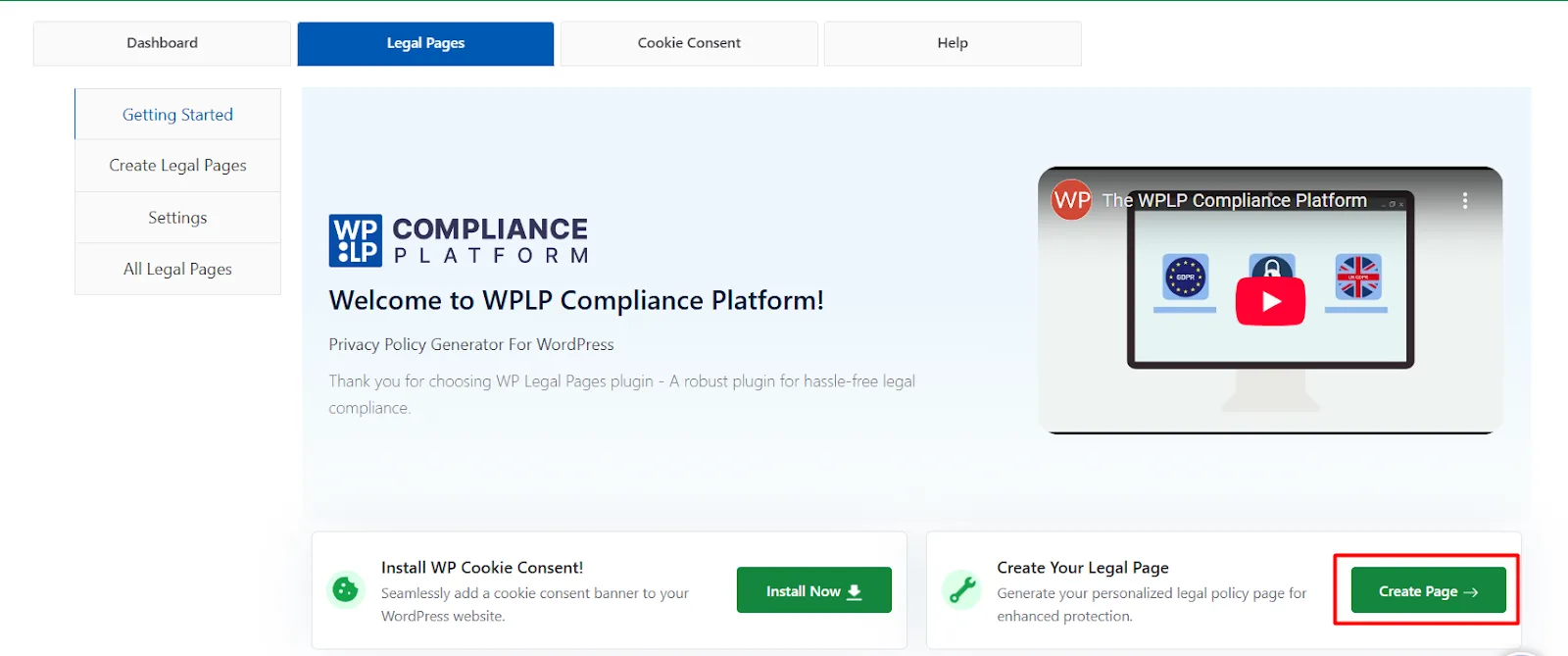 Create Legal Pages