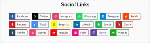 social links block - Zoloblocks social links block - Zoloblocks