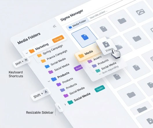 WordPress media library organized with folders in Sigma Media Manager