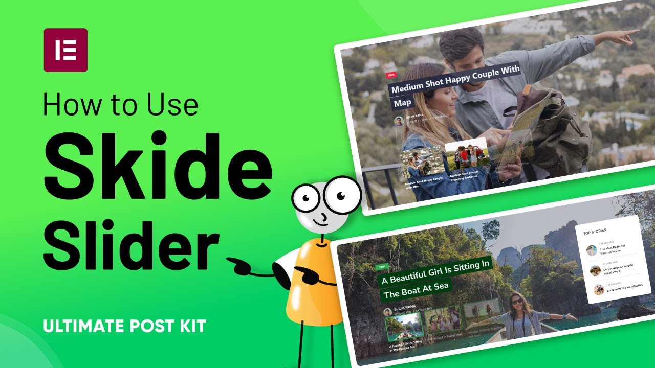 How to Use Skide Slider Widget by Ultimate Post Kit in Elementor
