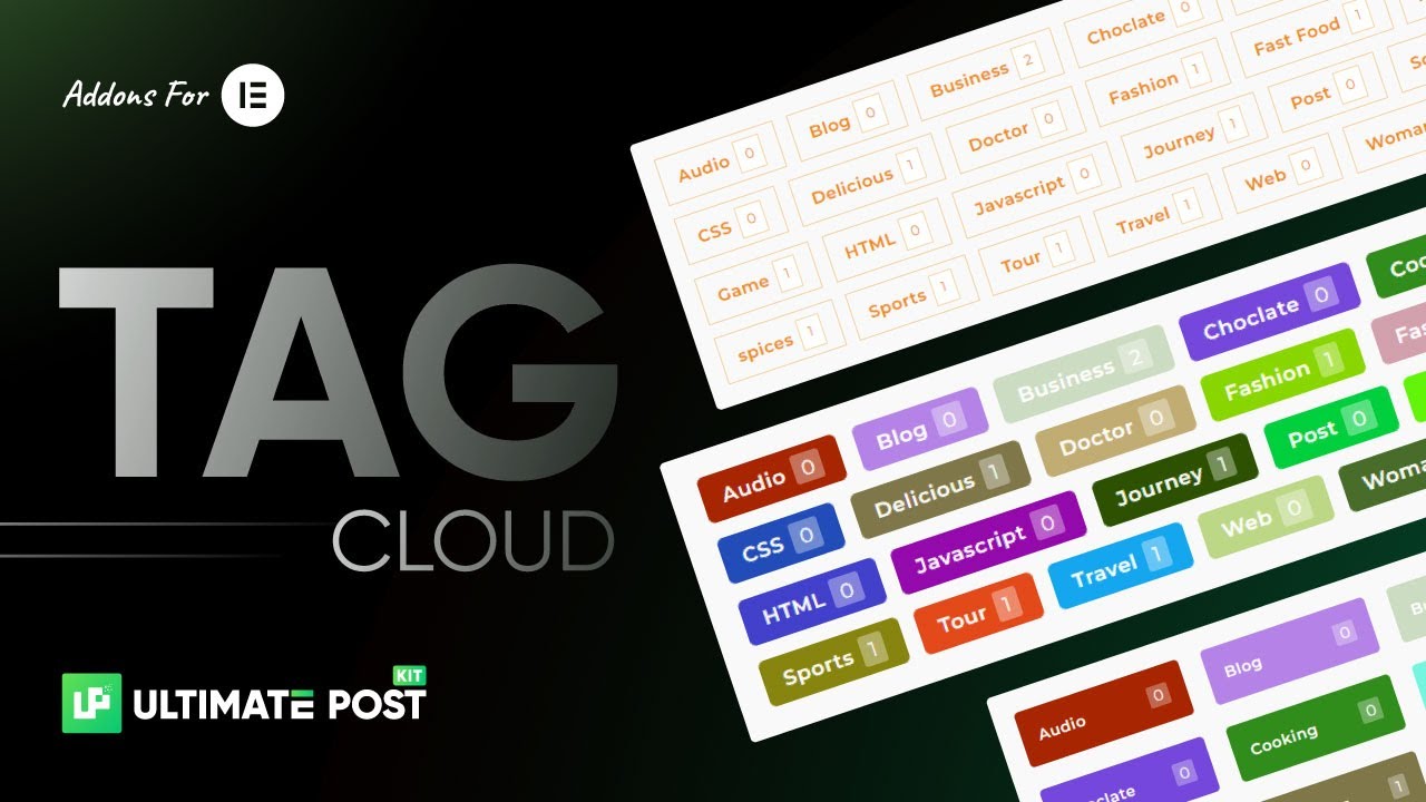 How to Use Tag Cloud Widget by Ultimate Post Kit in Elementor
