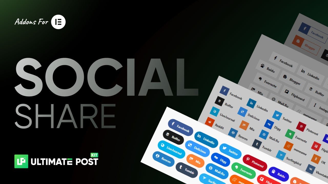 How to Use Social Share Widget by Ultimate Post Kit in Elementor | BdThemes Tutorial