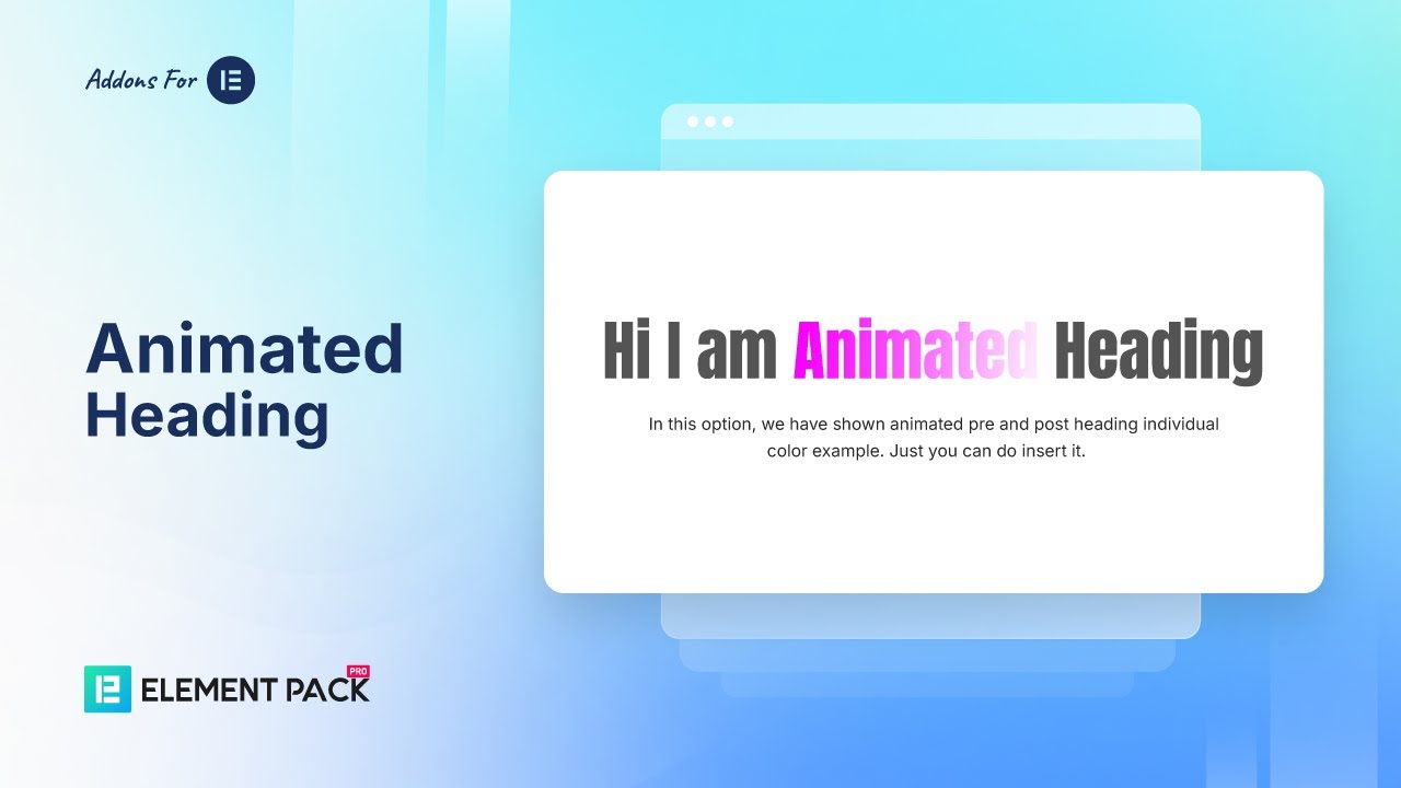 How to Use Animated Heading Widget by Element Pack