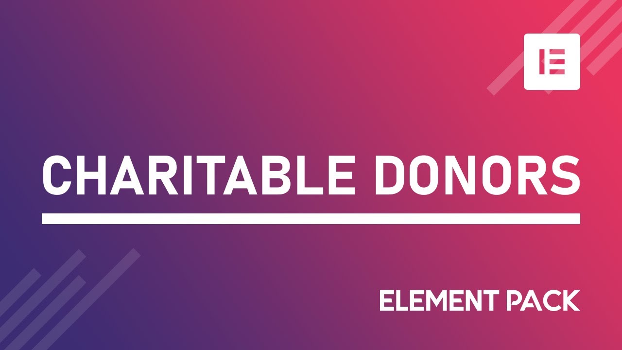 How to Use Charitable Donors in Elementor by Element Pack