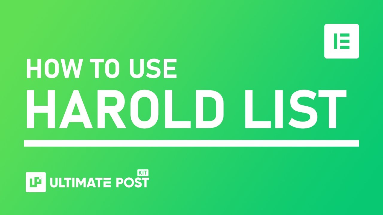 How to Use Harold List Widget by Ultimate Post Kit in Elementor