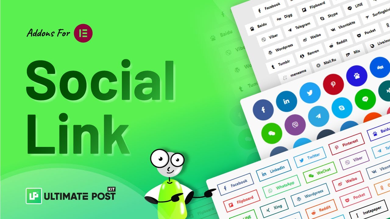 How to Use Social Link Widget by Ultimate Post Kit in Elementor | BdThemes Tutorial