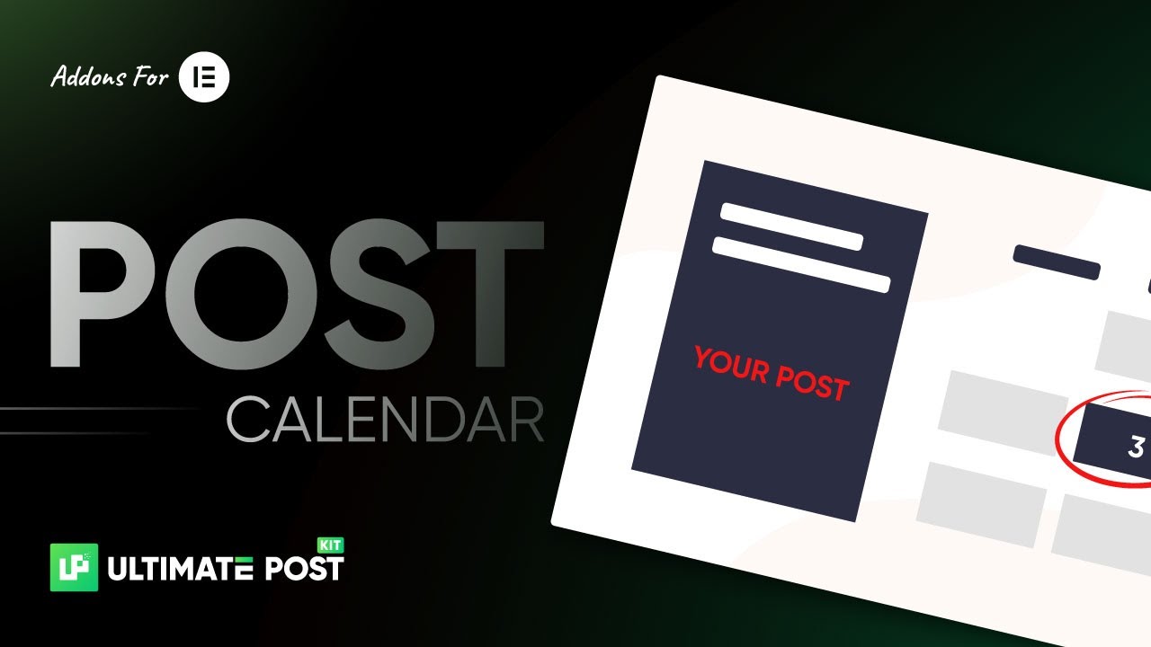 How to Use Post Calendar Widget by Ultimate Post Kit in Elementor | BdThemes Tutorial