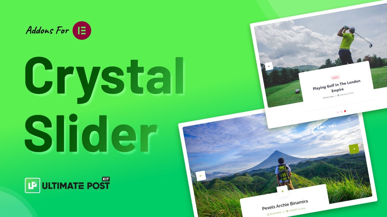 How to Use Crystal Slider Widget by Ultimate Post Kit in Elementor | BdThemes