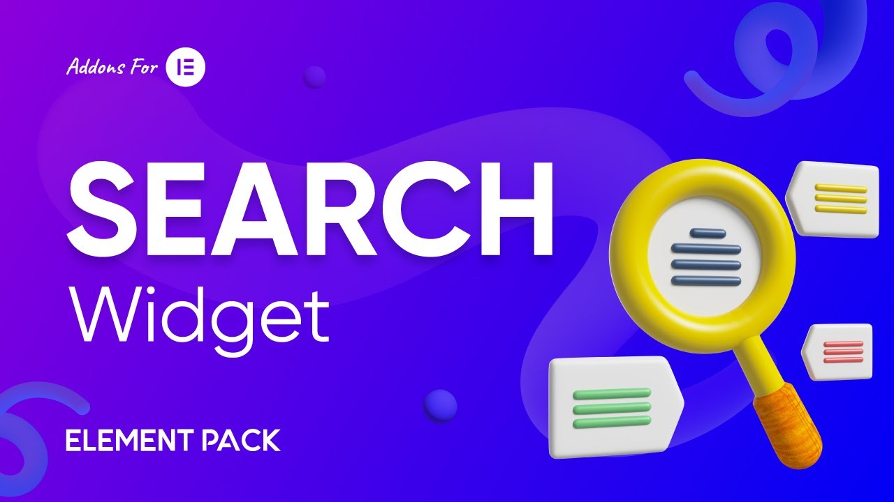 How to Use Search Widget by Element Pack