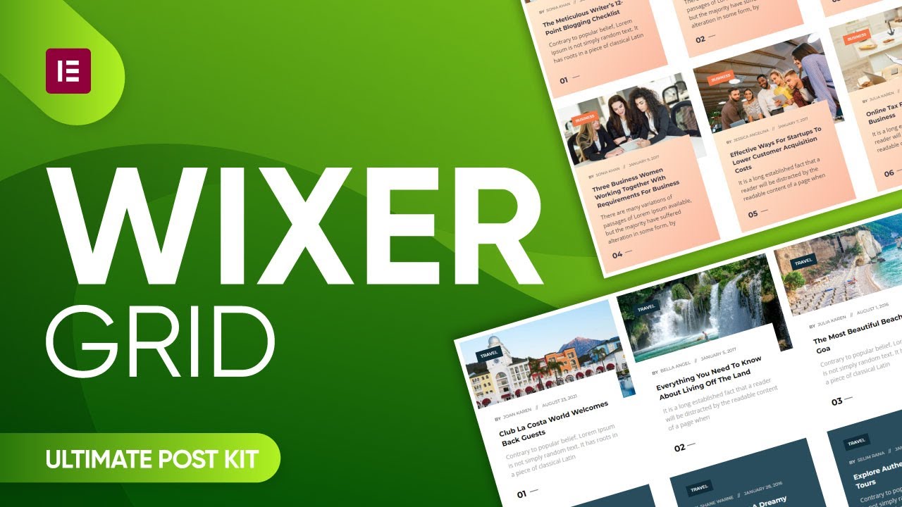 How to Use Wixer Grid Widget by Ultimate Post Kit in Elementor | BdThemes Tutorial