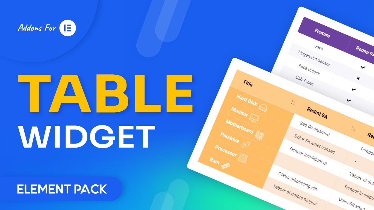 How to Create Table Widget by Element Pack