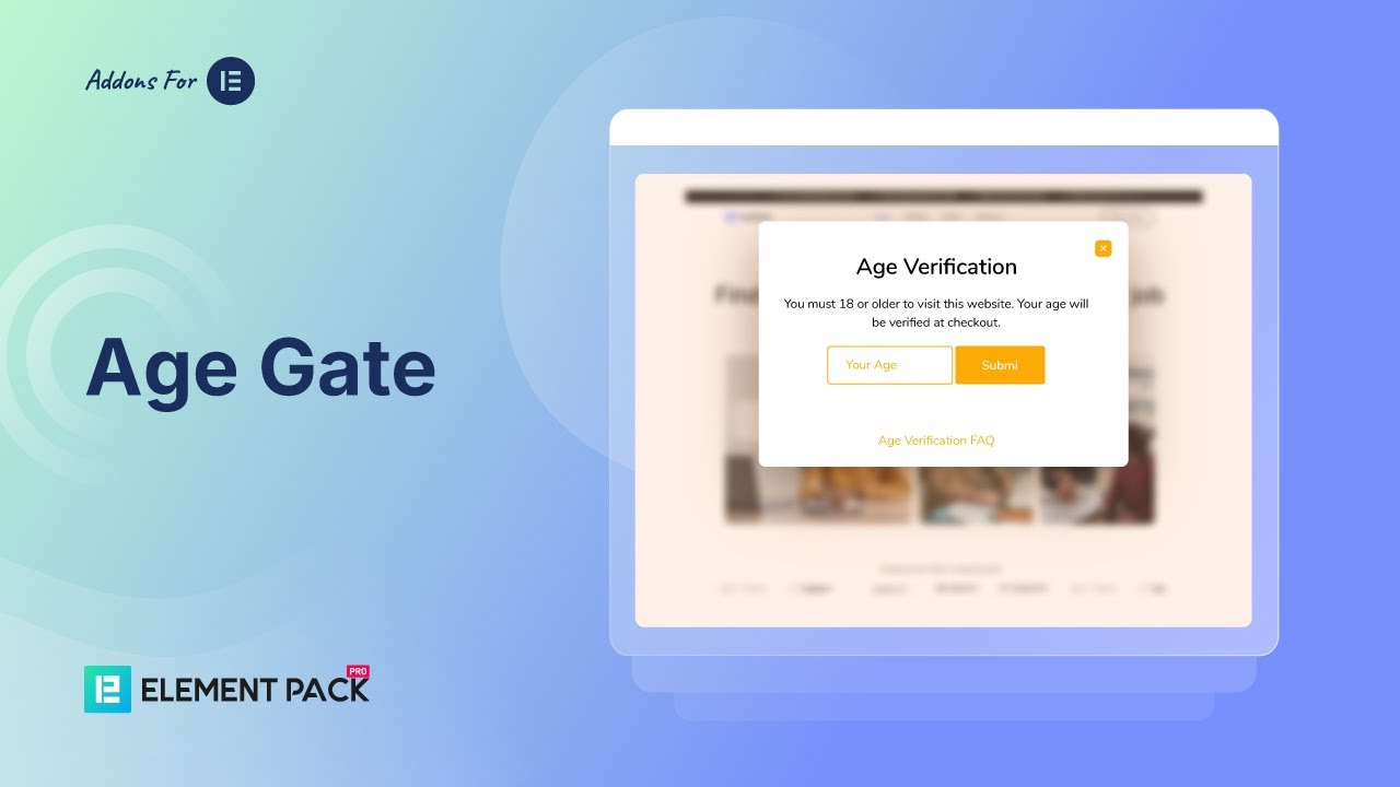 How to Use Age Gate Widget by Element Pack Pro in Elementor