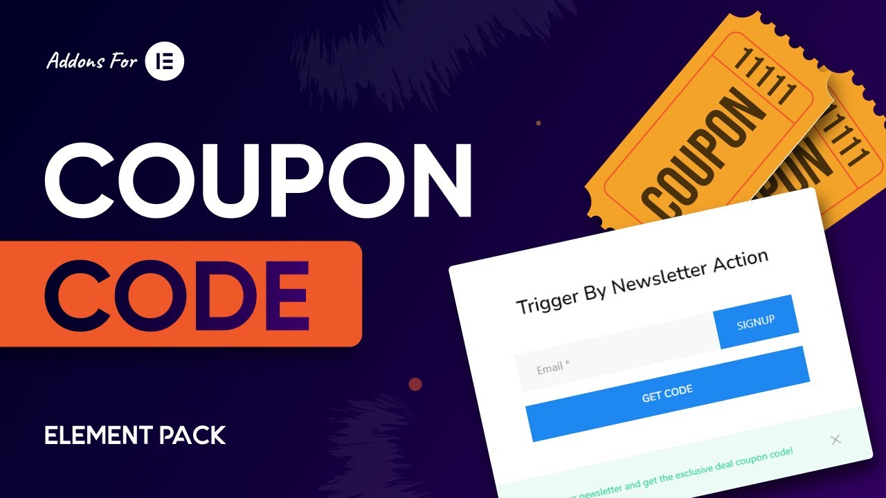 How to Use Coupon Code Widget by Element Pack in Elementor | BdThemes Tutorial