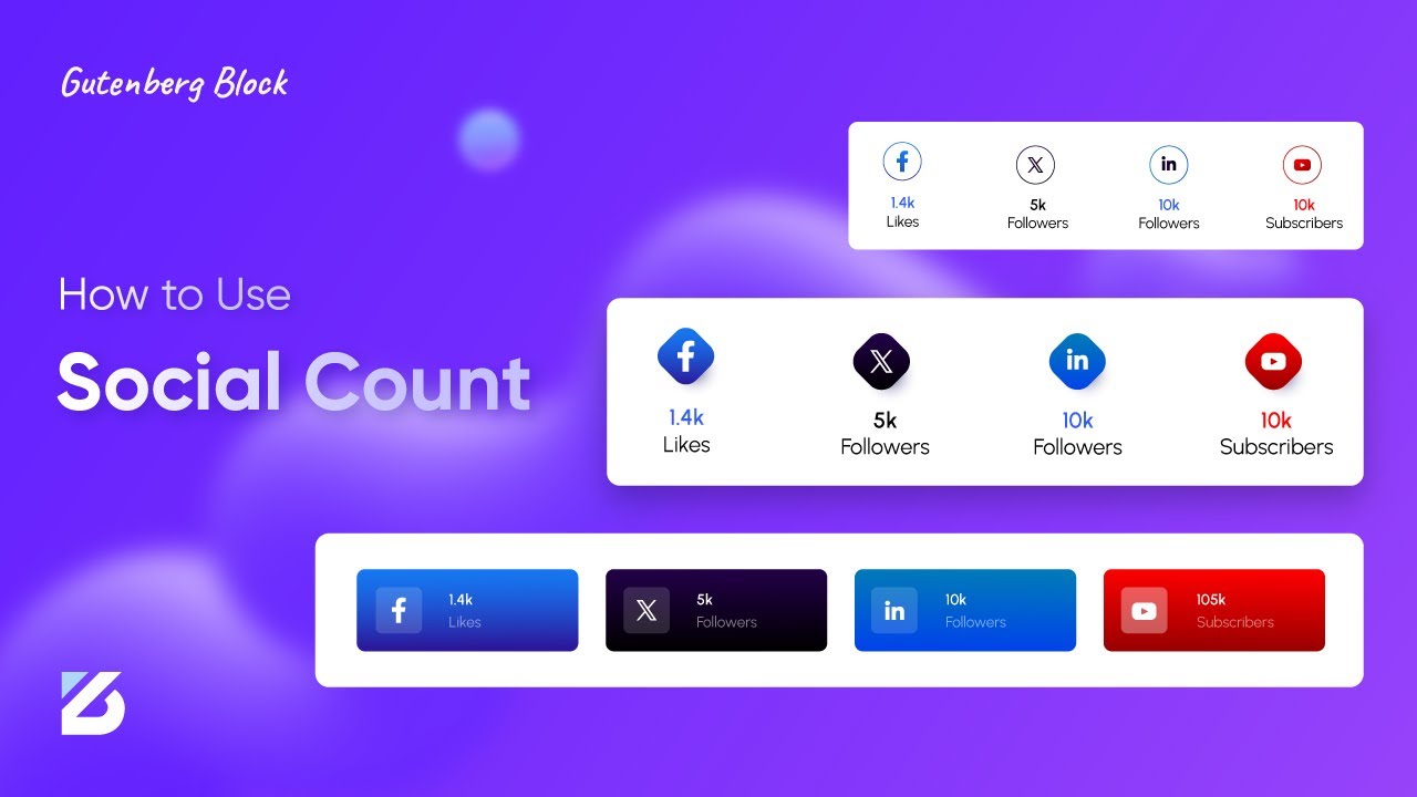 Create Social Media Counter Animation in WordPress with a Social Count Block