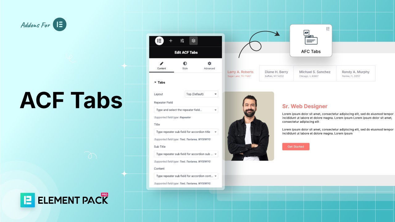 ACF Tabs Widget Tutorial | Organize Dynamic Content with Element Pack Pro