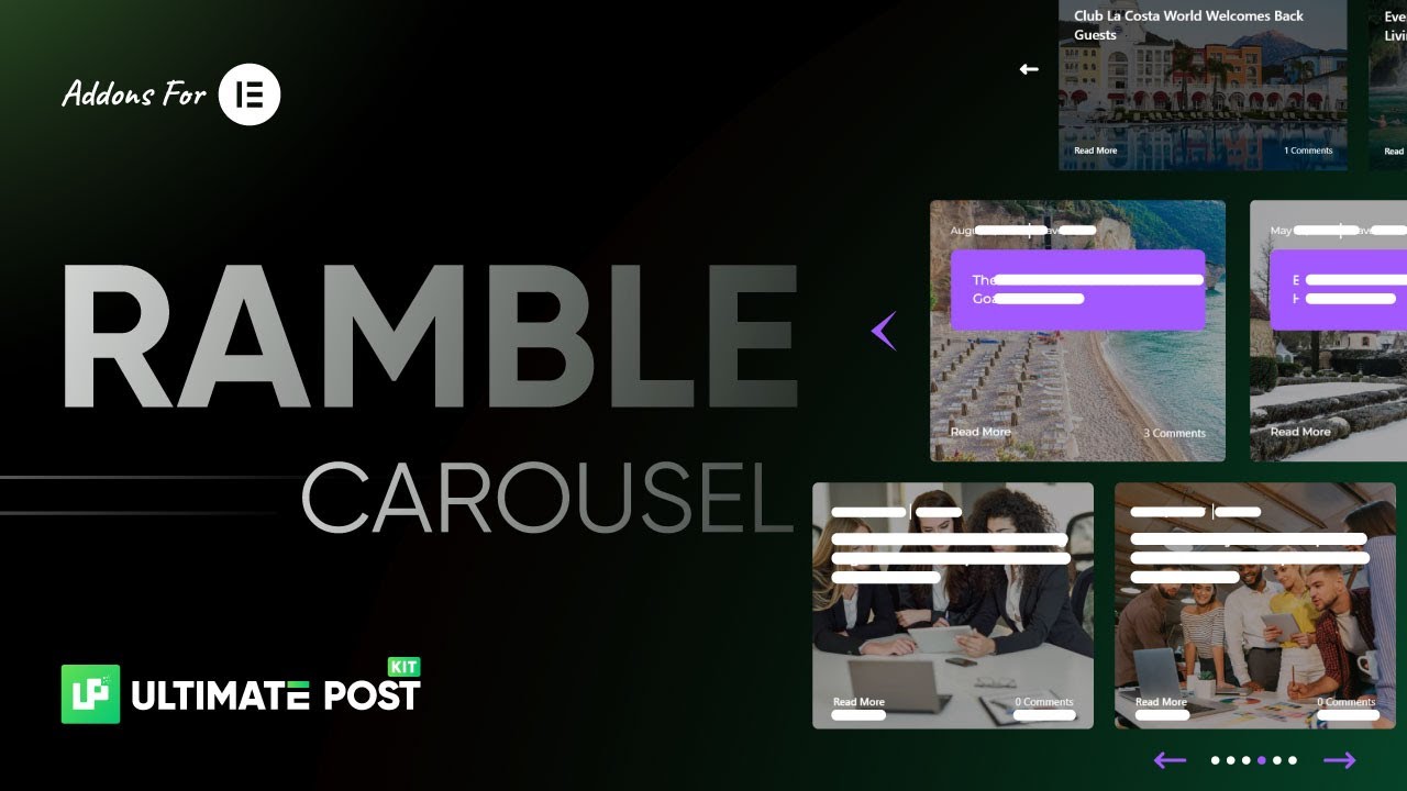 How to Use Ramble Carousel Widget by Ultimate Post Kit in Elementor