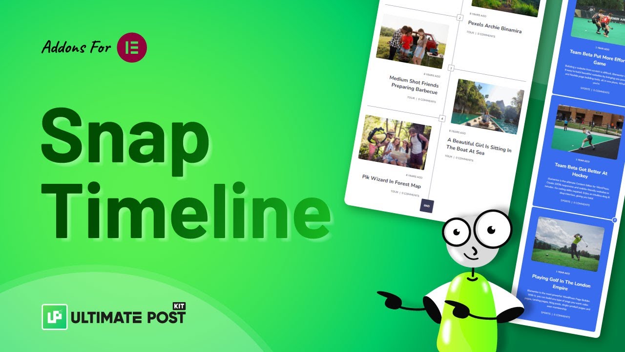How to Use Snap Timeline Widget by Ultimate Post Kit in Elementor | BdThemes Tutorial
