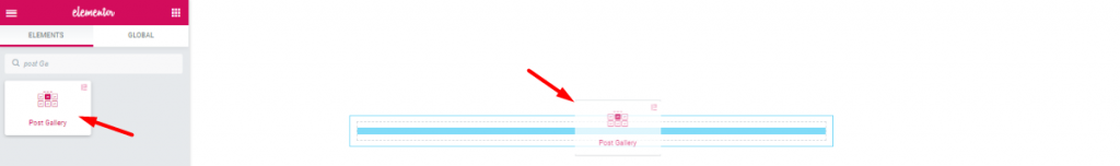 Inserting Elementor Post Gallery Widget