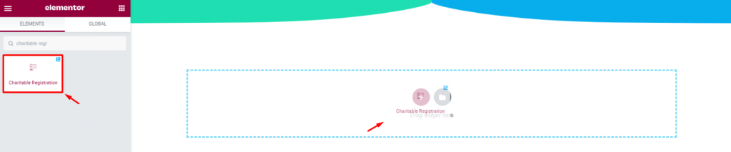 Inserting Charitable Registration widget