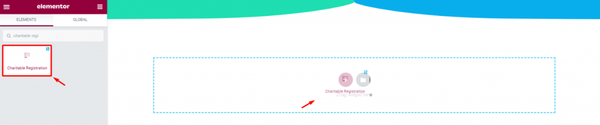 Inserting Charitable Registration widget