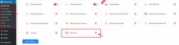installing WP Forms widget