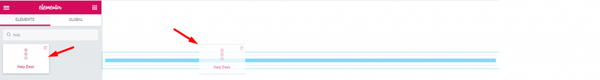 inserting Help Desk Widget in Elementor