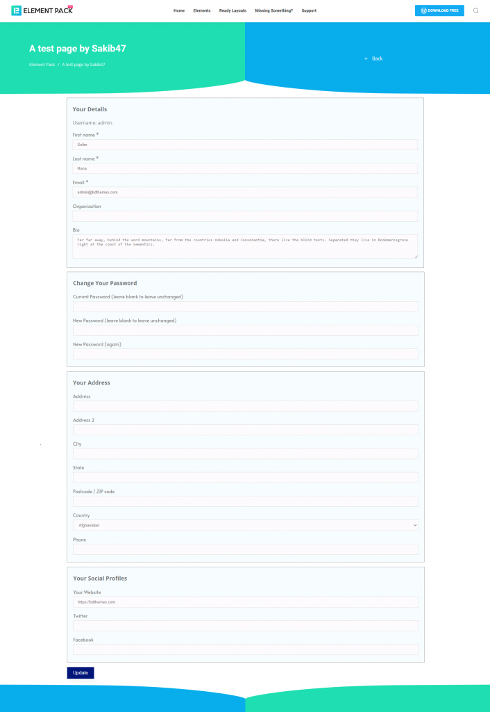 Overview of the Charitable Profile widget