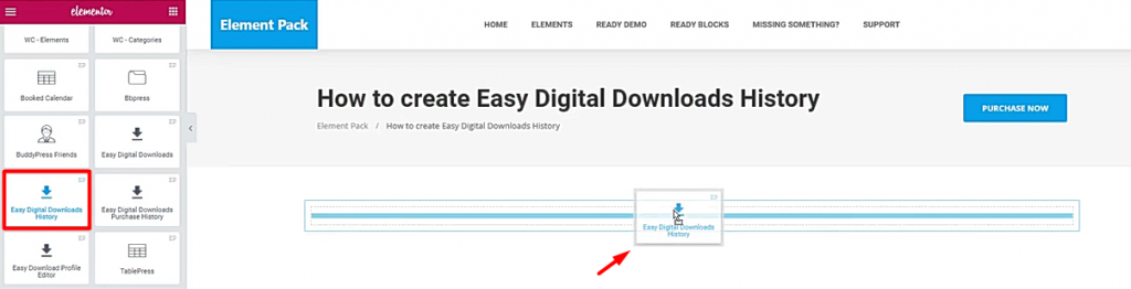 inserting Easy Digital Downloads History