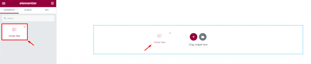 inserting forbes tabs widget