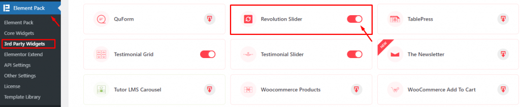 Installing Revolution Slider widget