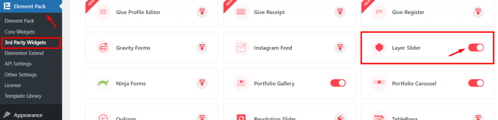 installing the Elementor Layer Slider widget