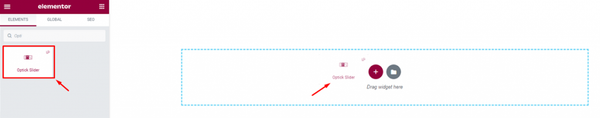 inserting Optick Slider widget