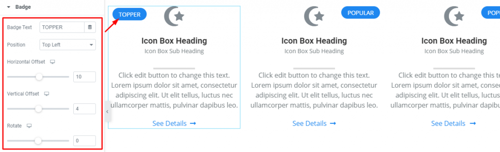 icon box badge