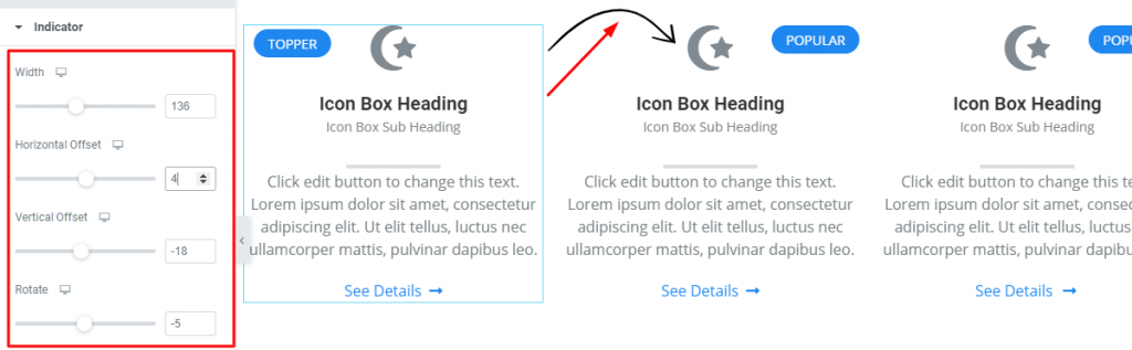 Advanced Icon Box Widget indicator