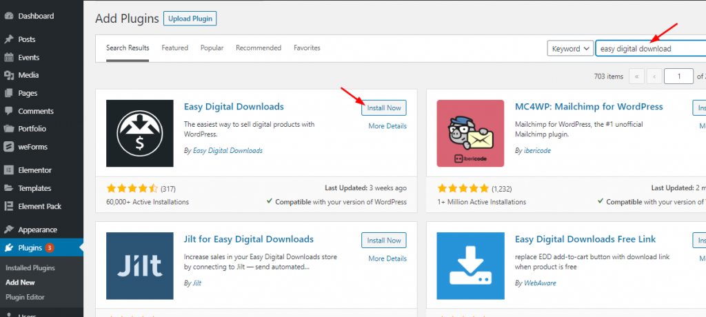install Easy Digital Downloads Widget