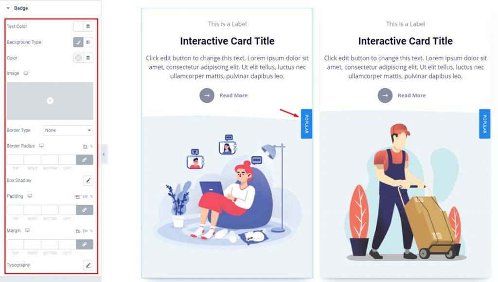 interactivecard badge - BdThemes