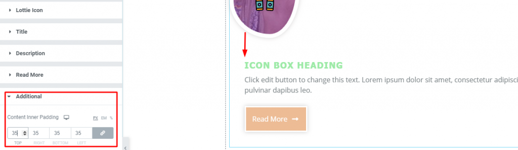 icon box additional settings