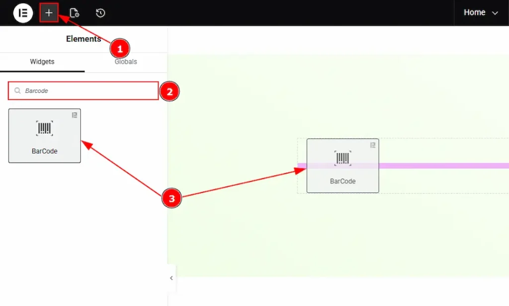 Inserting The Barcode Widget