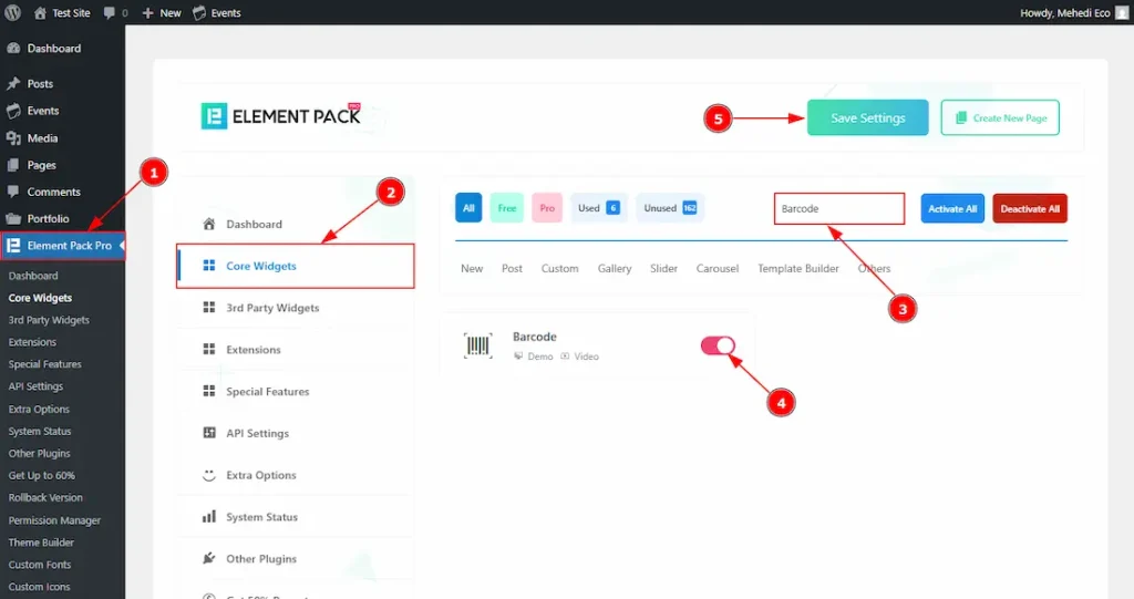 Enable The Barcode Widget