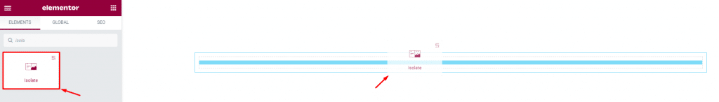 inserting Isolate Widget with Locate Skin