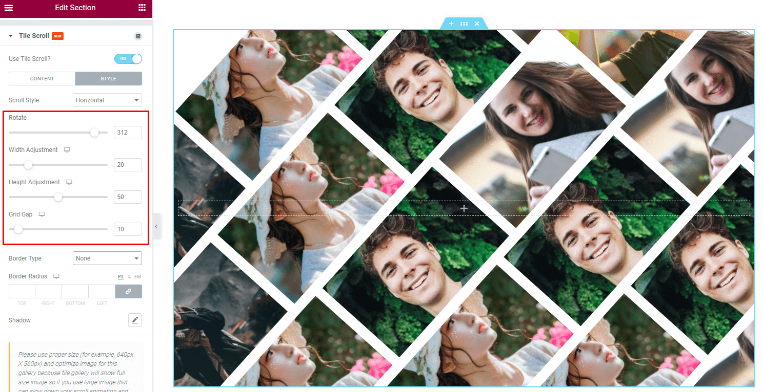 How To Use Tile Scroll Extension By Element Pack Addons For Elementor