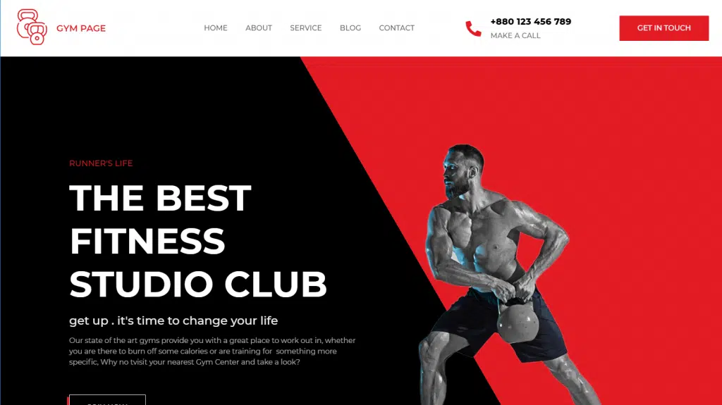 2. Gym Page - BdThemes