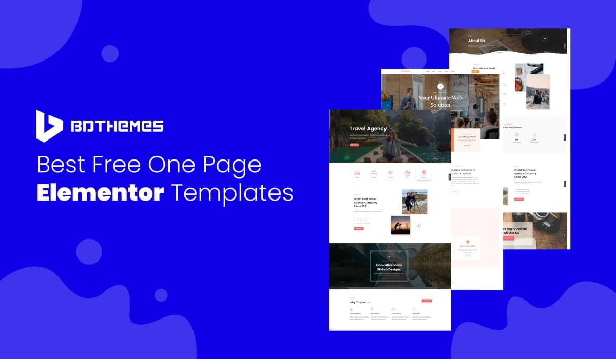 Best free one page elementor templates - BdThemes