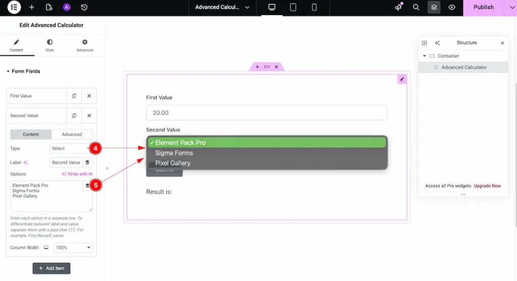Form Fields Select type - BdThemes